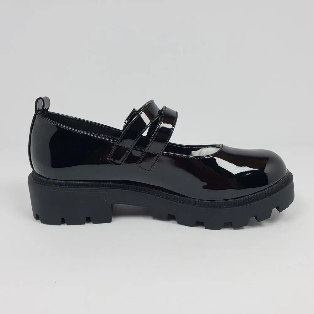 Sonoma Goods For Life Ayvaa Girls Size 2Y Black Chunky Platform Mary Jane Shoes